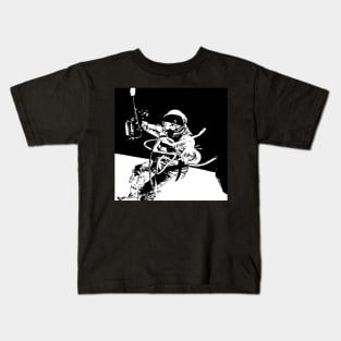 Black and White Vector Astronaut Ed White's Spacewalk Kids T-Shirt